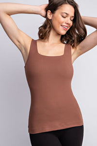 Style Staple Everyday Butter Soft Tank Tops - Java