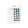Lulujo Cotton Muslin Swaddle Blankets Set of 2 - Navy Gingham