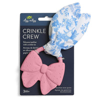 Itzy Crinkle Crew Baby Silicone Teether with Crinkle Fabric : Pink Bow