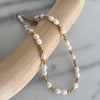 Allison Water Resistant Gold Beaded Pearl Necklace