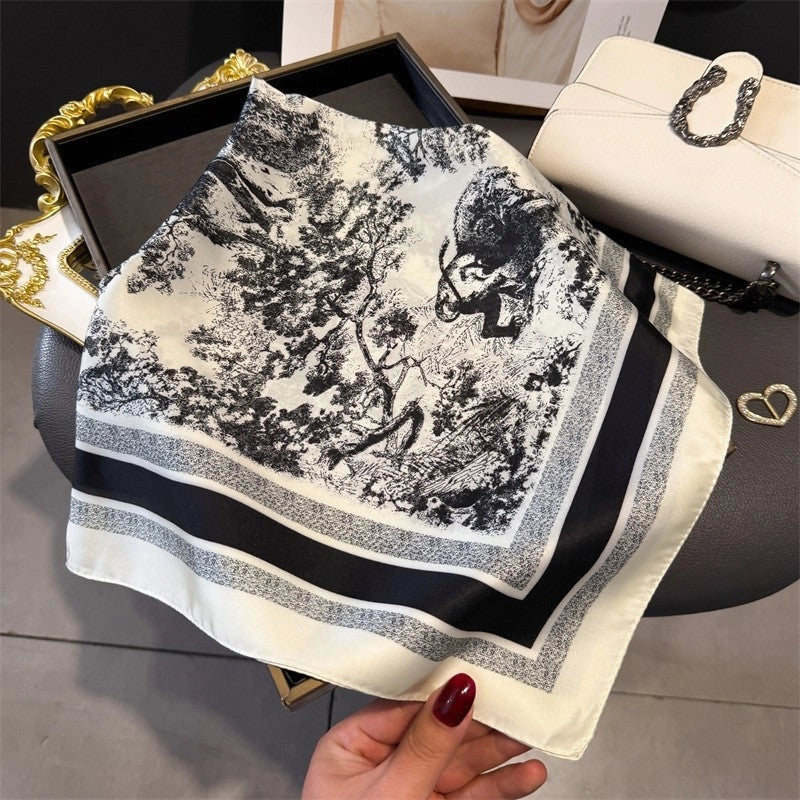 Toile de Lune Abstract Vintage Print Square Scarf