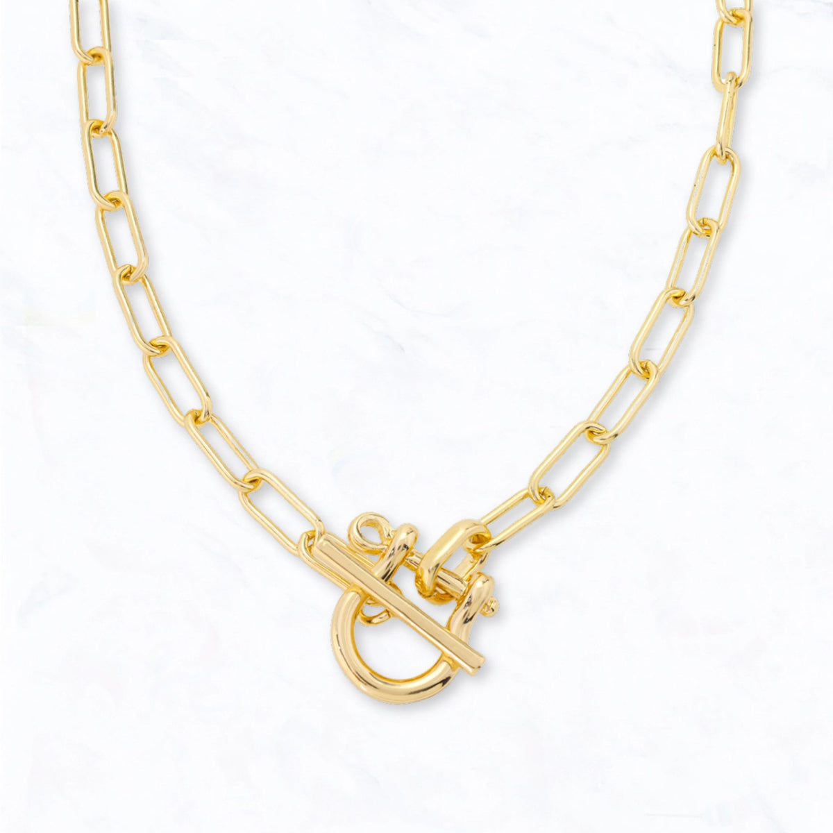 Gone West Gold Chain Link Bit Toggle Necklace