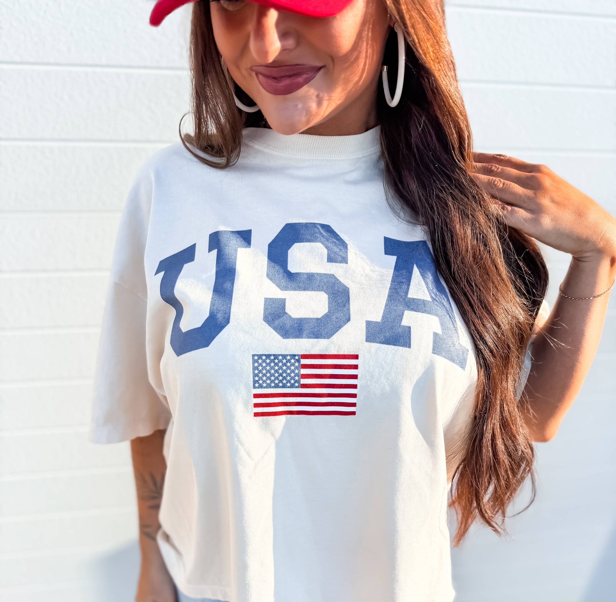 Classic Boxy Patriotic USA Tee