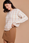 Manhattan Houndstooth Taupe Sweater