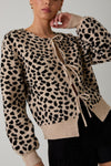 Spot On Animal Print Tie Cardigan
