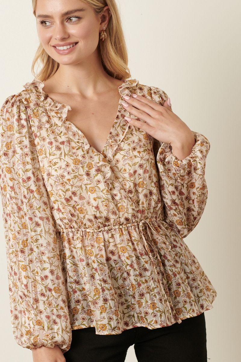 Petunia Peplum Floral Babydoll Blouse