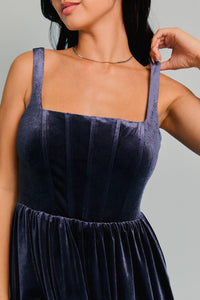 Manhattan at Midnight Velvet Bubble Dress