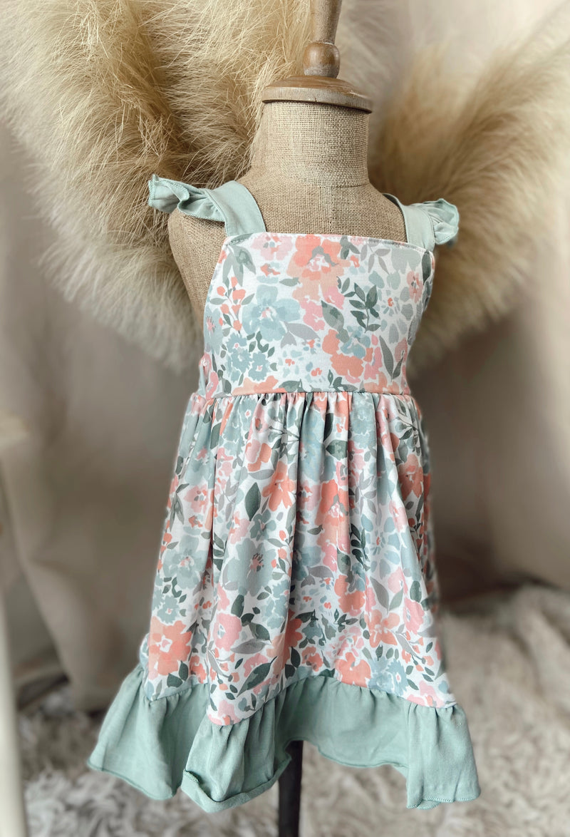 HD Littles Pastel Flower Ruffle Dress