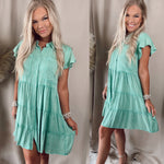 Palm Beach Denim Dress - Kelly Green
