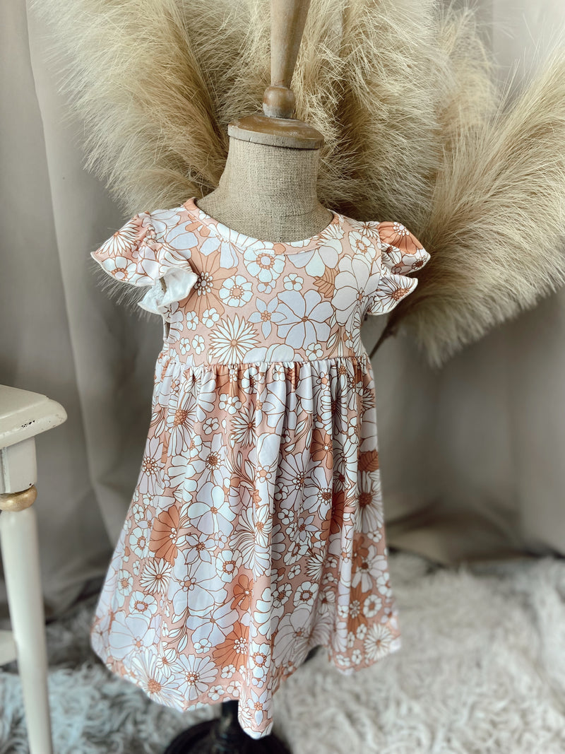 HD Pastel Flower Ruffle Dress