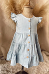 HD Littles Blue Denim Tiered Dress