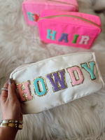 Asst Glam Nylon Patch Pouch