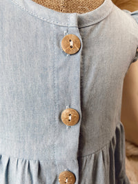 HD Littles Blue Denim Tiered Dress