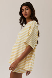 Lemon Drop Oversized Striped Super Soft Top