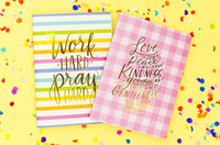 Pink Gingham Sweet Words Notebook & Pens SET