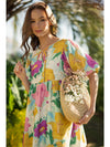Palm Springs Floral Printed Babydoll Dress