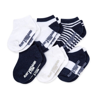 Solid & Stripes Organic Cotton Baby Ankle Socks 6 Pack 3-12 Month