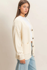 Warm & Worn Oversized Knit Cardigan - Cream