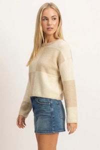 Cashmere Dreams Checkered Knit Sweater - Beige