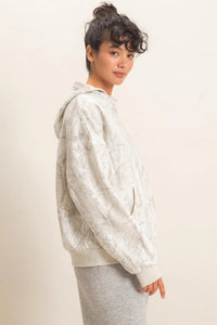Casually Camo Knit Hooded Pullover - Gray