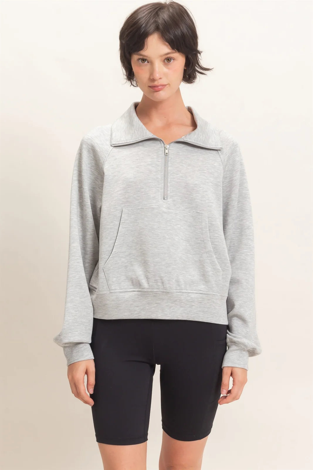 Made Easy Half Zip Pullover - Heather Gray