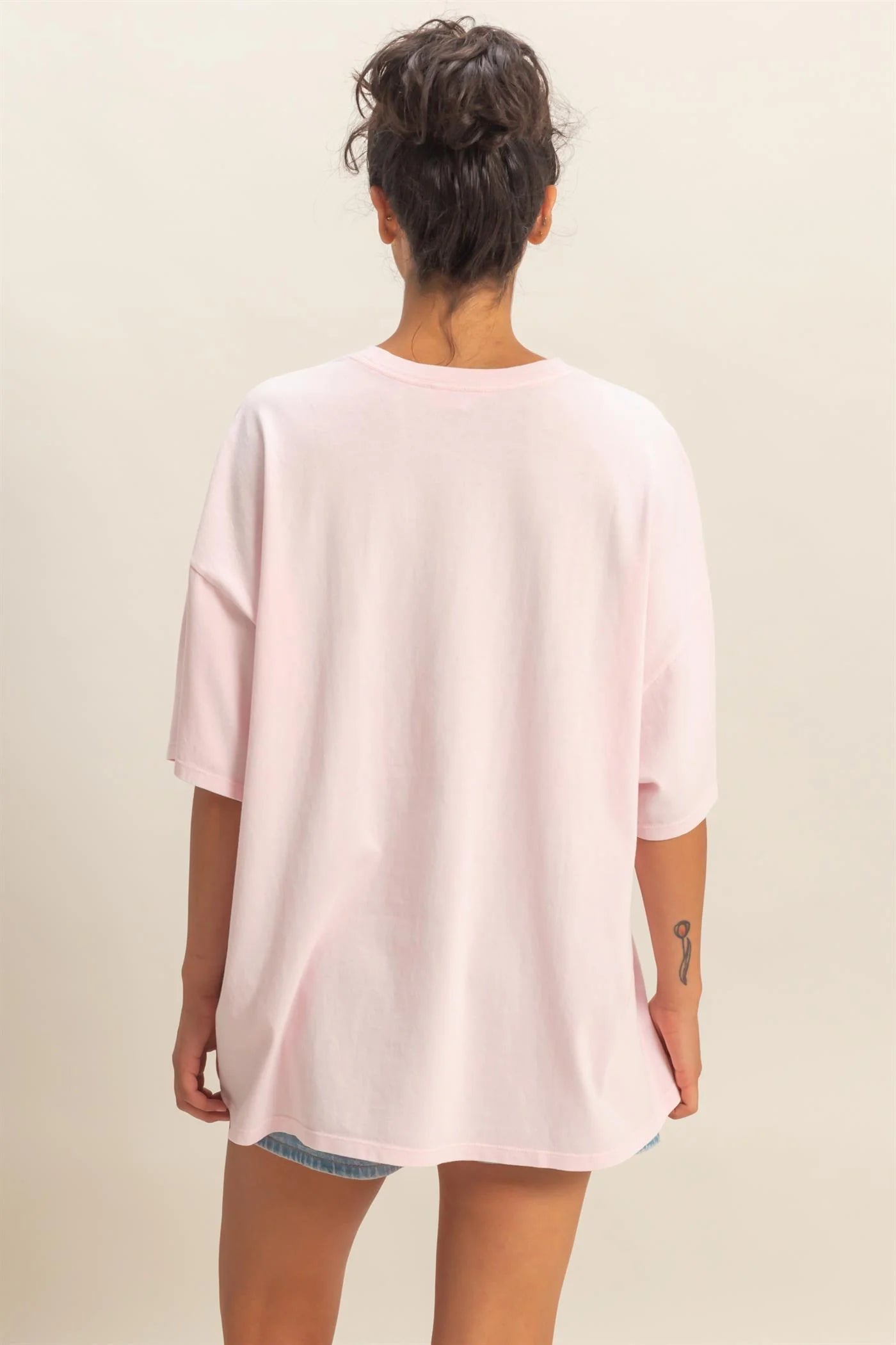 Soft Spoken Essential Mineral Wash Oversized Tee - Soft Pink