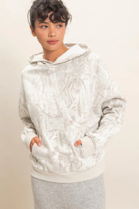 Casually Camo Knit Hooded Pullover - Gray