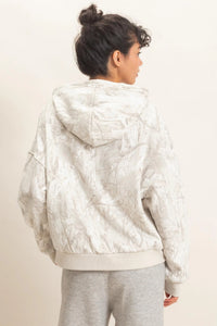 Casually Camo Knit Hooded Pullover - Gray