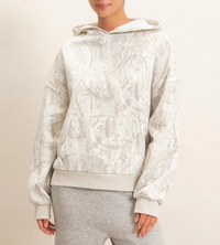 Casually Camo Knit Hooded Pullover - Gray