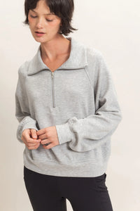 Made Easy Half Zip Pullover - Heather Gray