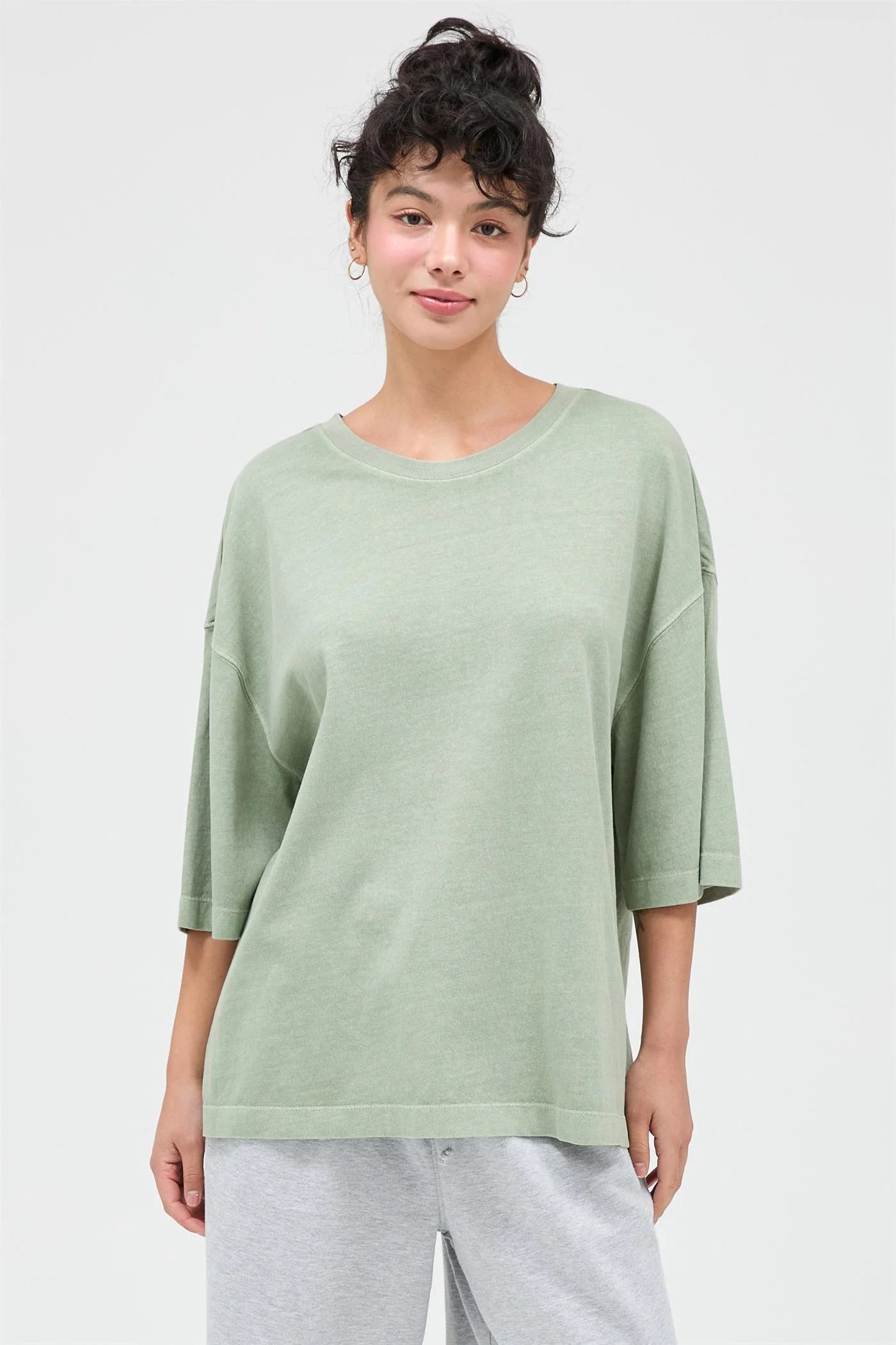 Soft Standard Vintage Inspired Oversized Tee - Sage Green