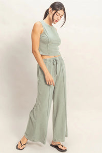 Morning Matcha Mineral Wash Two Piece Set - Sage Green