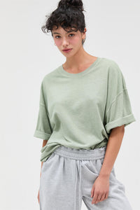 Soft Standard Vintage Inspired Oversized Tee - Sage Green