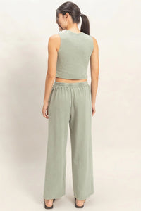 Morning Matcha Mineral Wash Two Piece Set - Sage Green