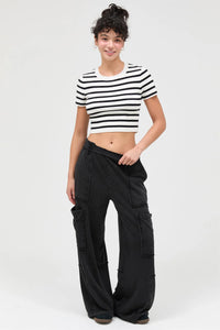 Off Duty Mineral Wash Cargo Pants - Black