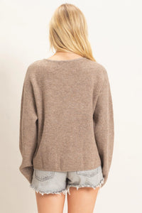 Warm & Toasty Knit Ribbed Cardigan - Brown