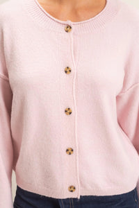 Pink Champagne Button Up Knit Cardigan / Top