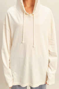 On The Go Oversized Hooded Tunic - Cream