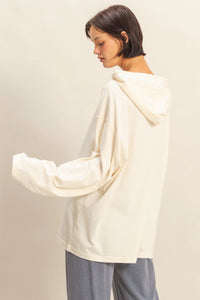 On The Go Oversized Hooded Tunic - Cream