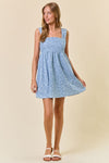 Charming Chambray Denim Floral Dress