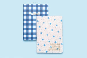 Shades of Blue Set of 2 Notebooks/5pc Pen SET