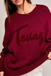 Better In Texas Maroon Sweater
