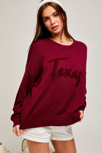 Better In Texas Maroon Sweater