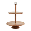 Glass Knob & Wooden Tiered Tray