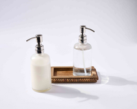 Beaded Tray + Glass Soap Dispenser Set