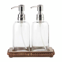 Beaded Tray + Glass Soap Dispenser Set