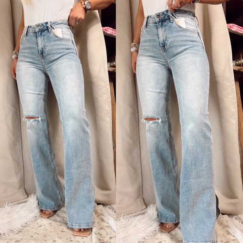 Rollins Distressed Wide Flare