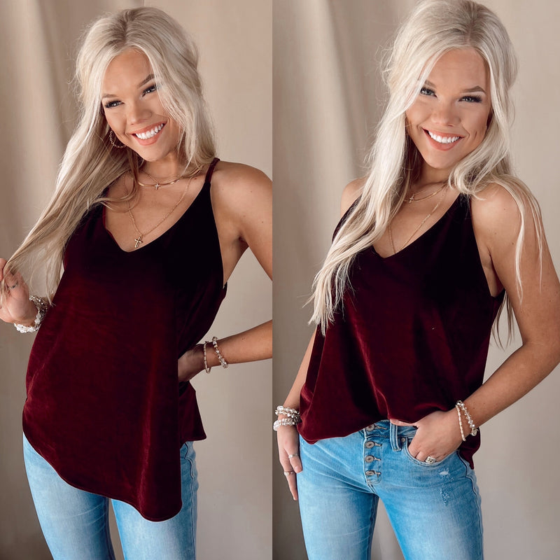 Tickle Me Rosey Velvet Tank