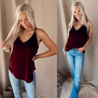 Tickle Me Rosey Velvet Tank