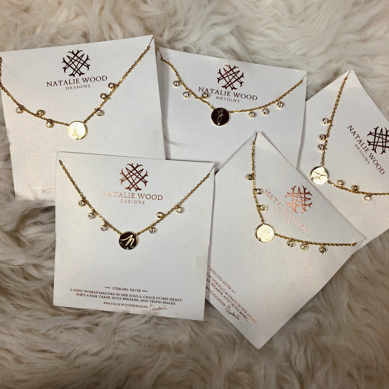 Natalie Wood Gold Initial Necklaces